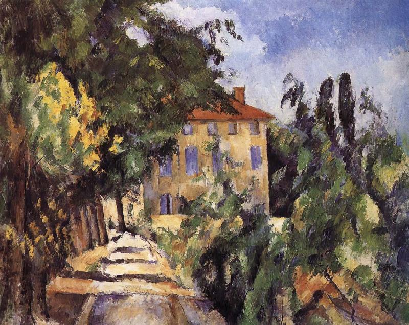Paul Cezanne red roof houses